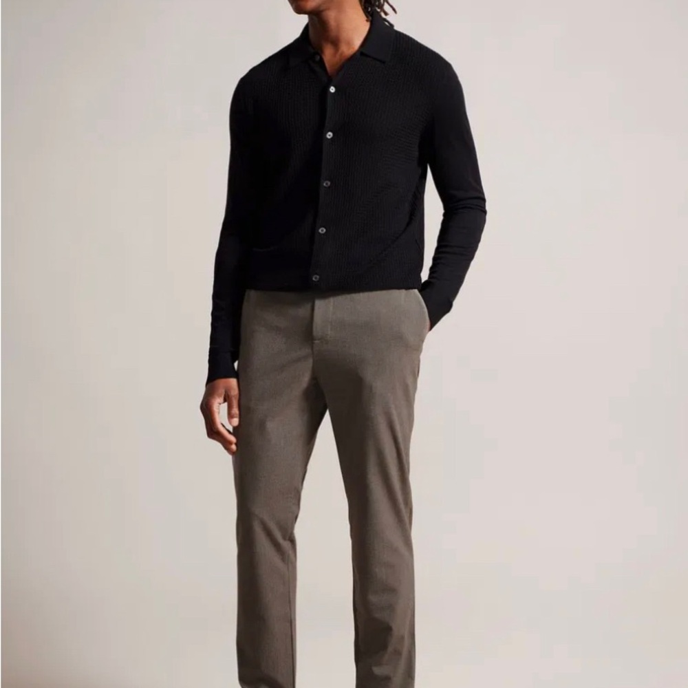 NWT Ted Baker Slim Fit Check Chino Trouser size 28R Brown